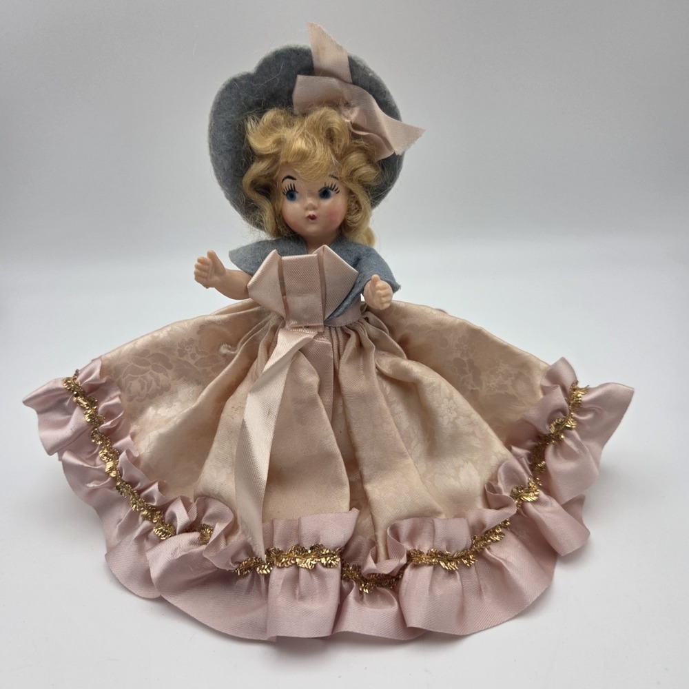 Vintage 1940s Composition Princess Anna Storybook Doll Blonde Hair Pink Dress - Picture 4 of 8